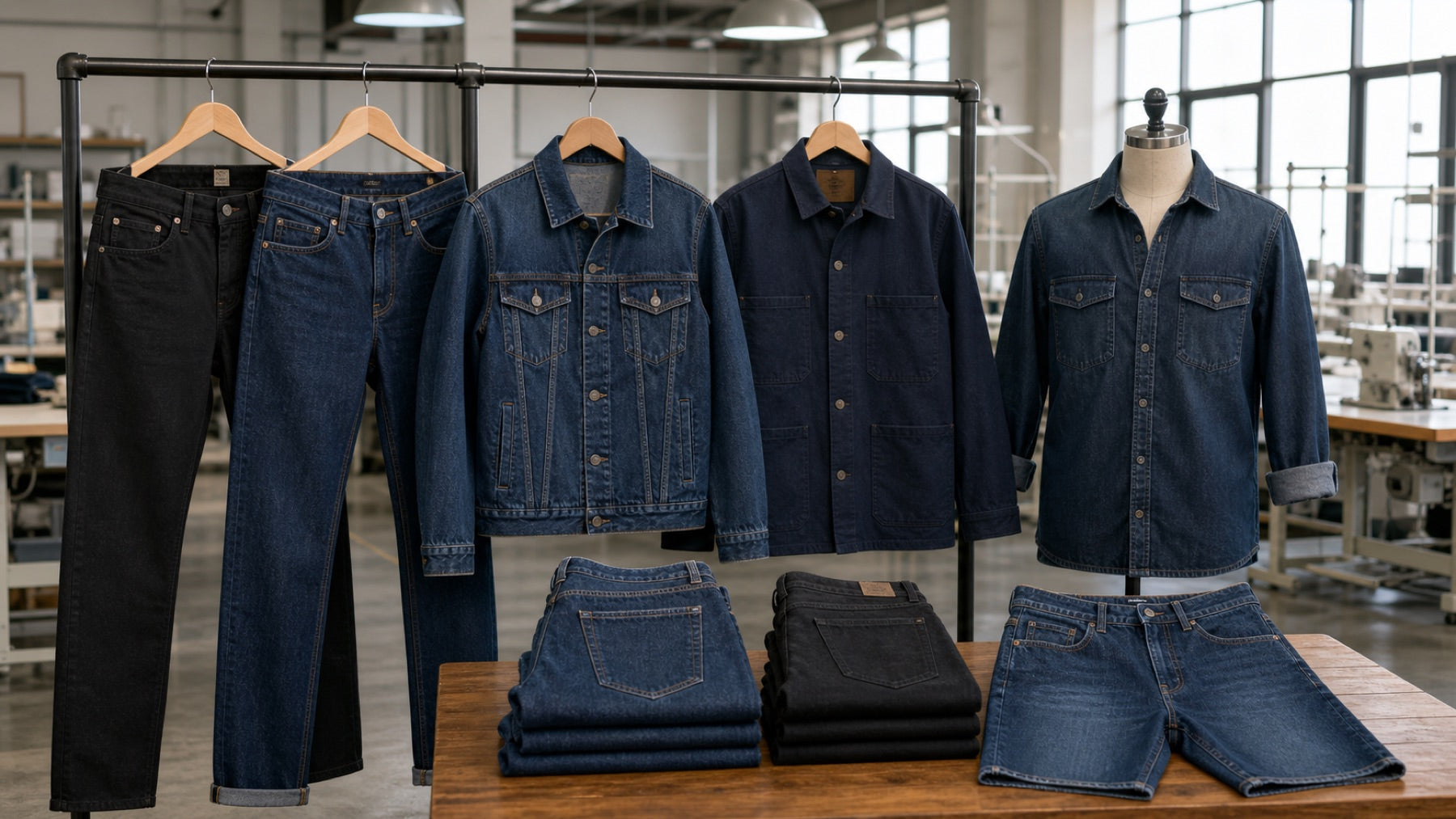 Men's denim workwear overshirt
