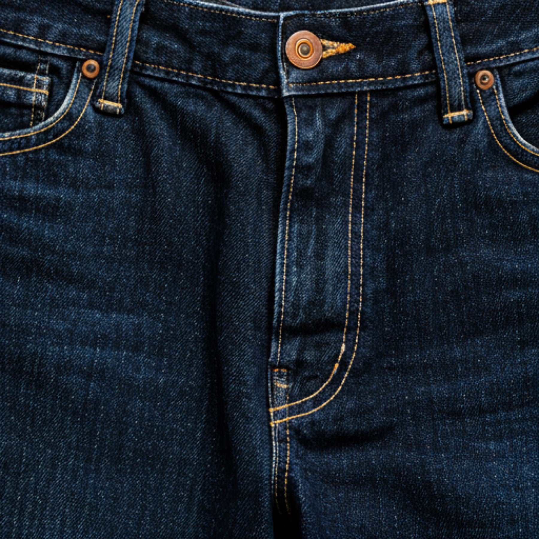 Raw indigo straight fit men's jeans